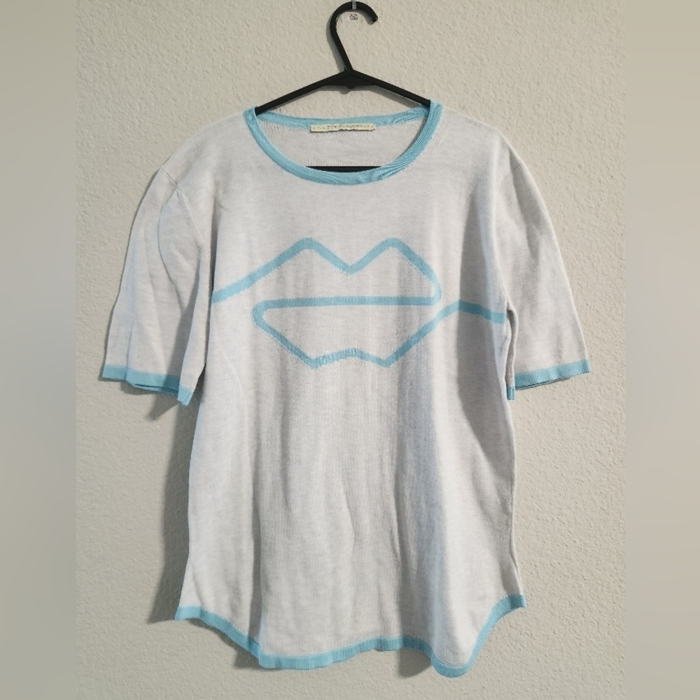 La Fee Parisienne Women’s s/s cotton tee light-grey/blue size 4